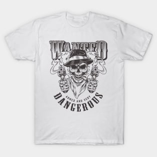 Vintage Gangster monochrome skull T-Shirt